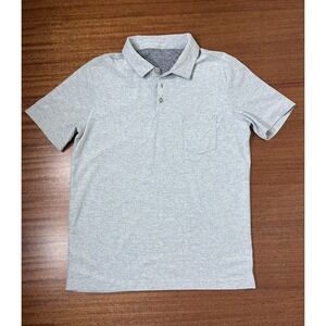 Vuori Mens Ace Polo Shirt Short Sleeve Gray Pocket Performance Mens Medium